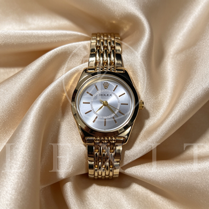 Classic Empress Gold Round Watch with Medallion Dial