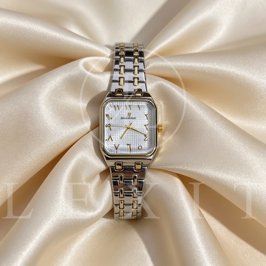 Royale Heritage Two-Tone Square Watch with Arabic Dial