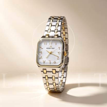 Royale Heritage Two-Tone Square Watch with Arabic Dial