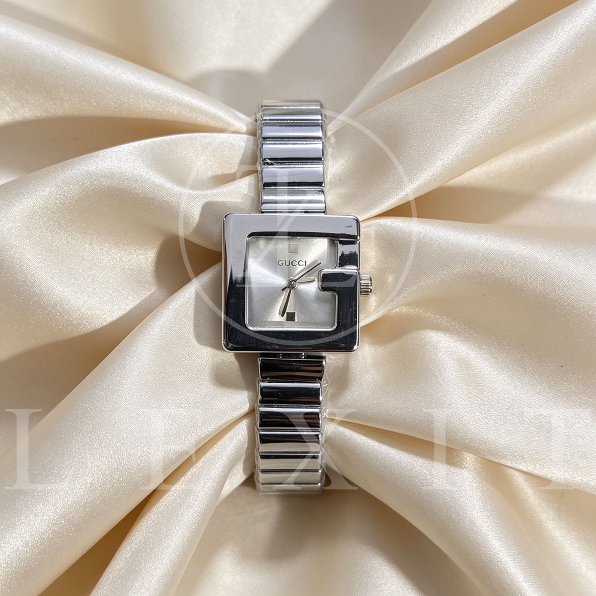 Lexit Mirage Silver Open-Frame Square Watch