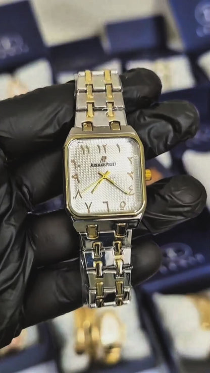 Royale Heritage Two-Tone Square Watch with Arabic Dial